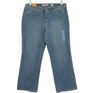 Faded Glory Women's Blue Denim Jeans Size 14 Boot Cut‎ Mid Rise Stretch NWT